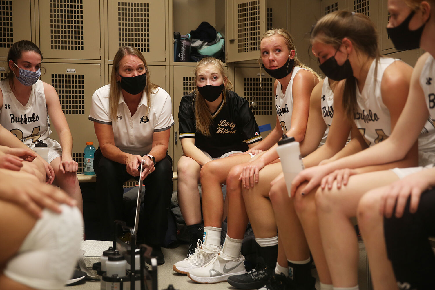 Michelle Dahlberg joins the team in the locker room